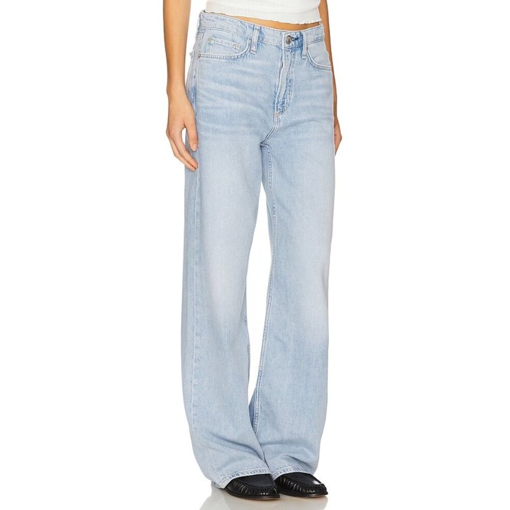 Rag & Bone Featherweight Logan Mid Rise Wide-leg Jeans Greenport 32 $278+